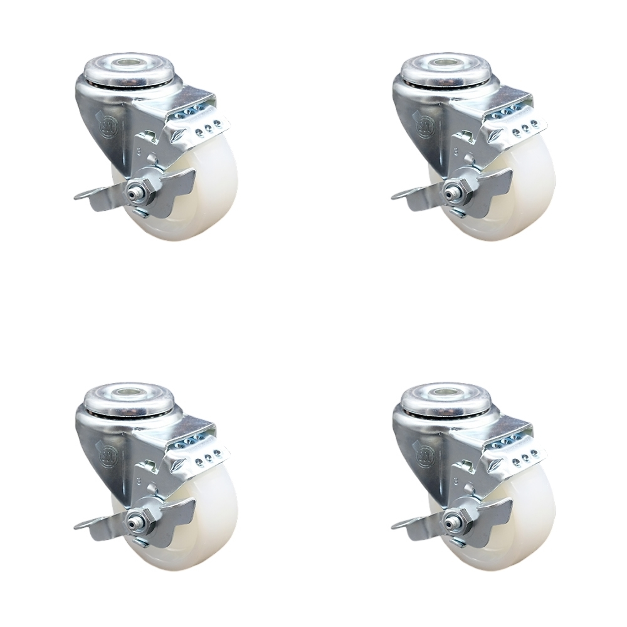 Service Caster, 3in. x 1 1/4in. Stem Casters, Wheel Diameter 3 in, Caster Type Swivel, Package (qty.) 4, Model# SCC-BH20S314-NYS-TLB-4
